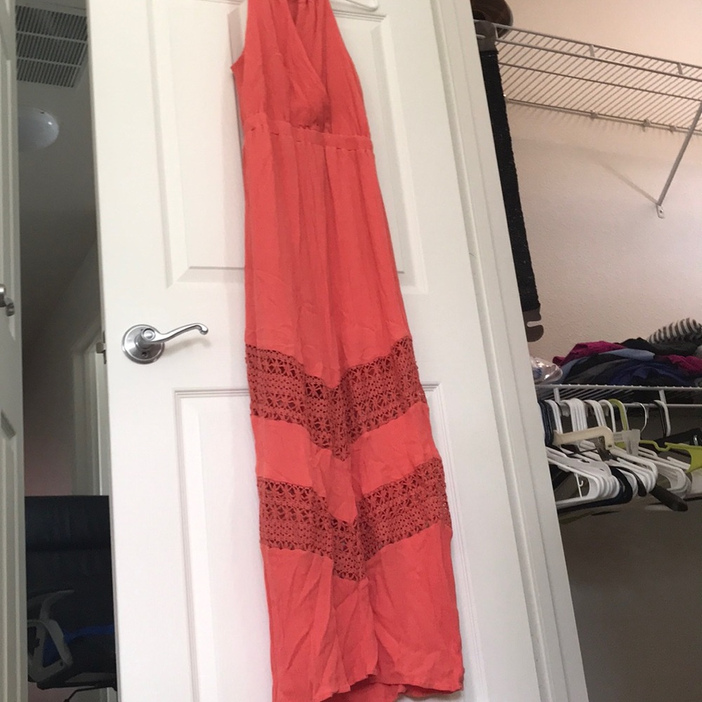 Coral maxi dress